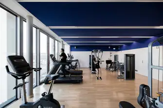 World-class crew facilities include a gym, yoga studio, lounge and bar