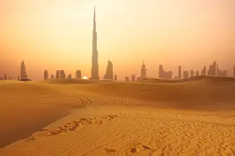 Dubai stands where the desert meets the sea