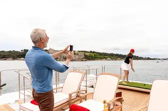 EMOTION2 has its own driving range on the aft sun deck