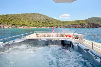 The sun deck’s jacuzzi is the perfect spot to relax and soak up some rays