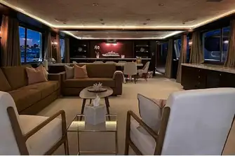 ATLAS - Looking forward in the earth-toned main saloon