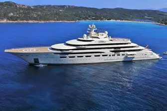 The 156m (511.8ft) Lurssen yacht DILBAR has an internal volume of 15,917GT