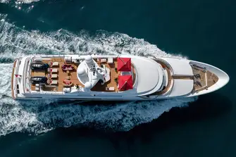 She has a huge sun deck for a 453GT yacht