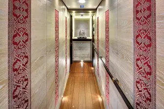 The interiors show Design Unlimited's great creativity, as seen here in the guest accommodation lobby
