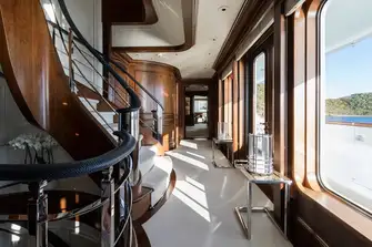 Exquisite detailing on the staircase in the main deck lobby