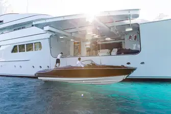 Twin 7.9m (26ft) custom tenders are launched through main deck shell doors