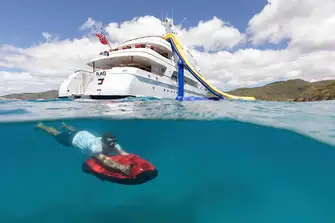 Part of her popularity as a charter yacht is her extensive collection of toys