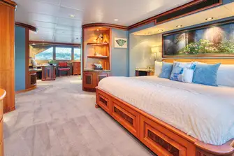 Looking across the owner's suite towards the office area