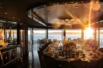 Host your own dinner party overlooking the aft terrace on the owner's deck