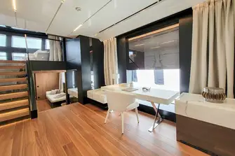 Enter the owner's suite through the main deck office...