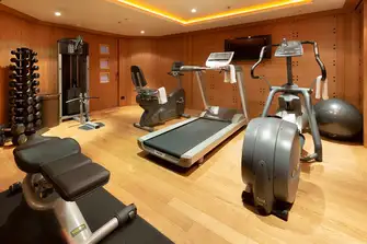 The lower deck wellness centre includes a gym...