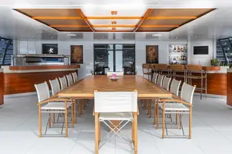 Sit-up bar and open-air dining on the aft sun deck