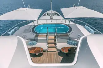 Forward on the BBQ deck is a counter-current pool