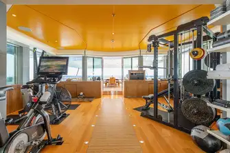 Next to the hammam is a fully equipped gym overlooking the aft deck