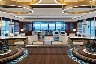 Looking aft through the main saloon