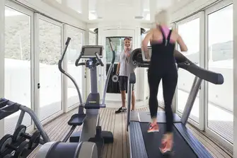 Great views from the sun deck gym, easily accessible via the elevator in the background