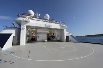 Some large yachts even have hangars for their helicopters