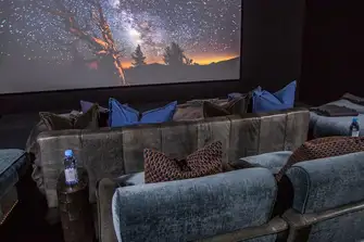 The 50sqm (538sqft) cinema is forward on the upper deck
