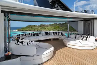 Sun or shade as required on the sun deck aft