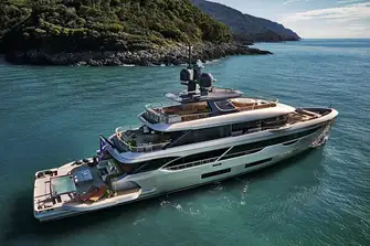The 40.8m (133.8ft) Benetti REBECA is the first of the shipyard's Oasis 40 semi-custom range