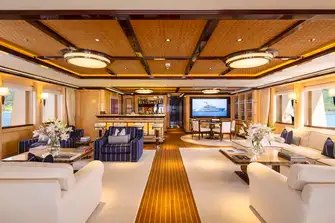 With open-air dining outside, the theme of entertainment continues with a sit-up bar, convivial seating and a TV lounge
