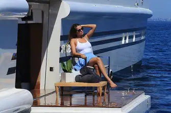 With the tender launched from the garage, she has sea terraces port and starboard where guests can relax next to the ocean