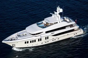 Tenders and toys stow behind the lower deck shell door aft and in a foredeck well