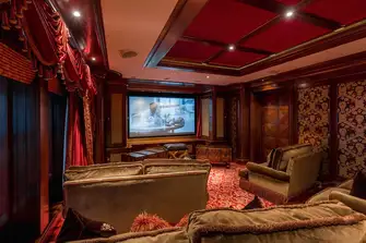 The bridge deck cinema entertains up to 11 guests