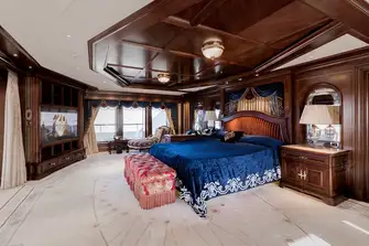 The owner's suite is aft facing on a dedicated private deck