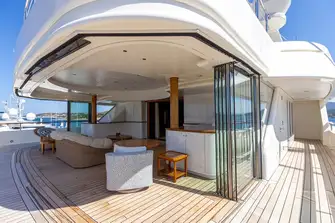 Aft of the owner's suite is a winter garden lounge