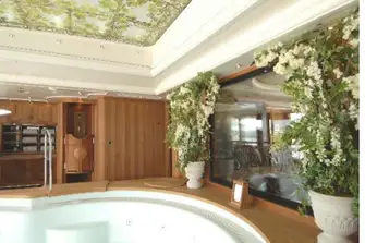 The spa pool in the sun deck's wellness centre