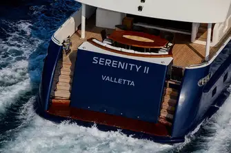There is more toy stowage in the lazarette and open-air dining on the main deck aft
