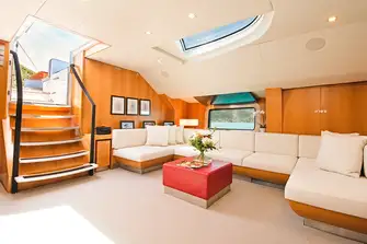 The air conditioned lower deck lounge is the perfect place for a mid-afternoon family movie 