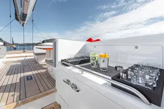 An on-deck bar - for a cool drink at any time of day or night