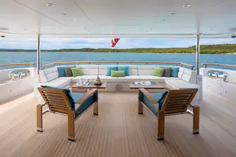 Shaded lounging on the aft deck