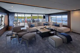 Looking aft in the sky lounge