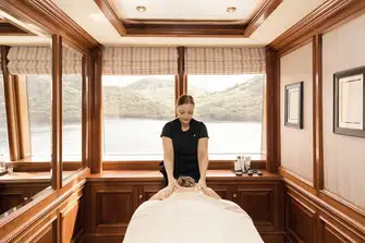 Or chill out in the spa with the yacht's therapist and masseuse