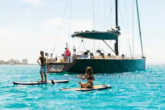WALLY LOVE has a Novamarine 460 tender, SUPs and SeaBobs