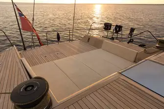 The terrace on the sea aft with a swim platform when the transom is folded down