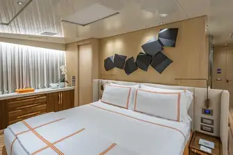 The owner's suite is forward on the main deck