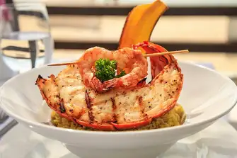 Fresh grilled Antiguan lobster