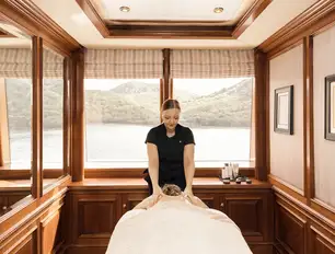 Enjoy massage, beauty treatments and hair styling in the spa