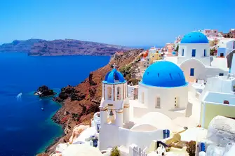Santorini is unmistakable, an icon of the Cyclades