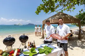 Many charter yachts have a full beach BBQ set-up