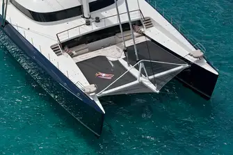 HEMISPHERE has a staggering amount of deck space, not to mention the huge trampolines, perfect for dolphin watching on passage