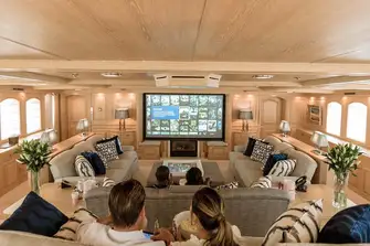 When it comes to entertainment, anything you can do at home, you can do on a yacht