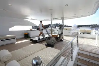 Even if they don't have a dedicated gym, most yachts will have exercise equipment on board
