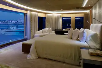 The aft facing VVIP suite on the bridge deck
