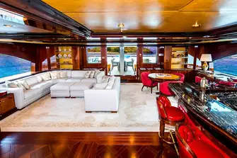 The sky lounge opens onto the bridge deck aft