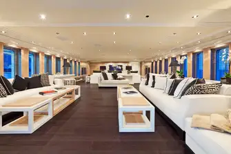 Abundant natural light in the open plan main saloon